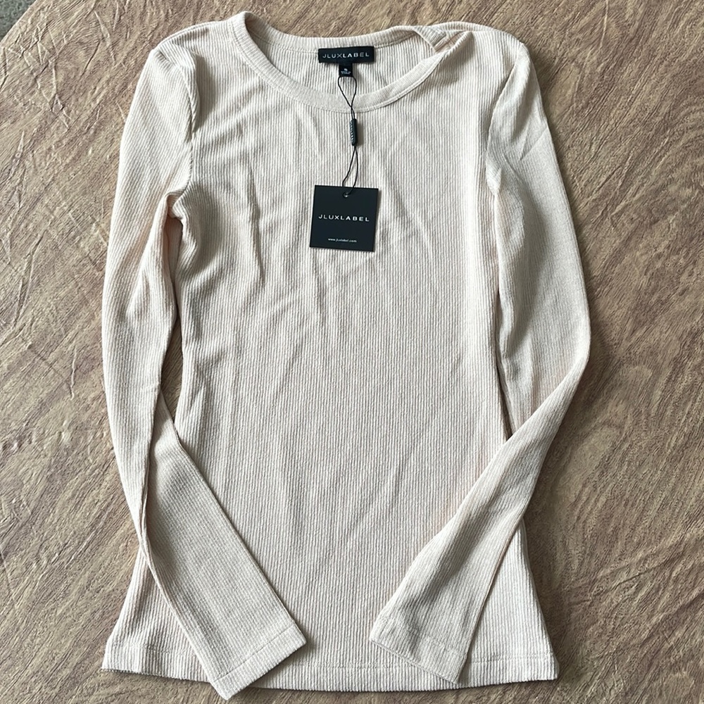 Jluxe label ribbed long sleeve top